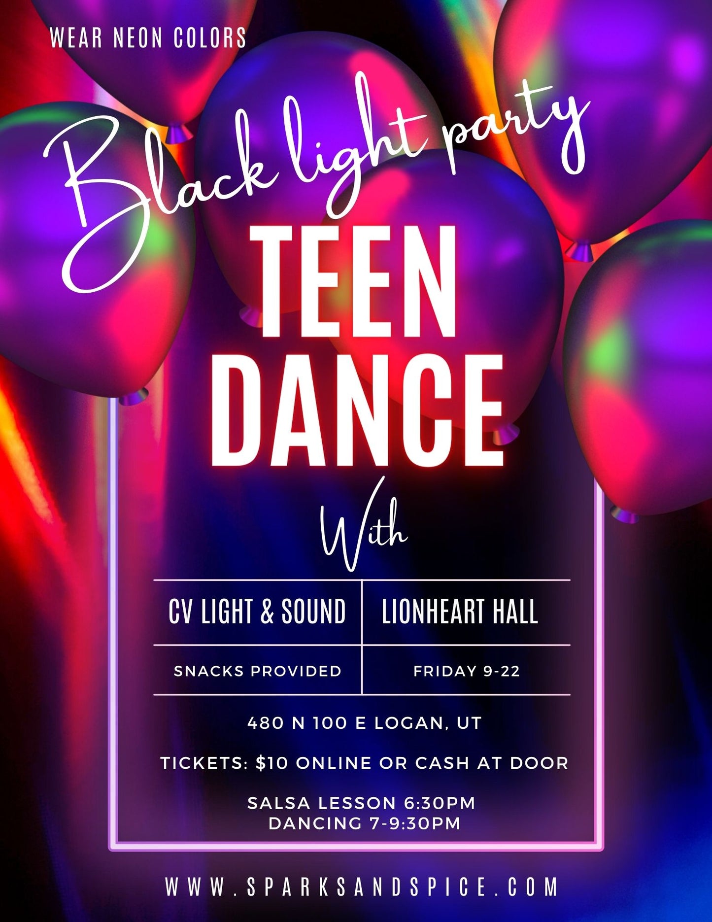 TEEN DANCE:  Black Light Party